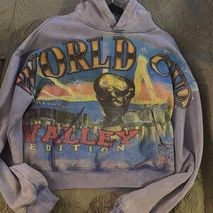 Vale World City Graphic Hoodie - Purple